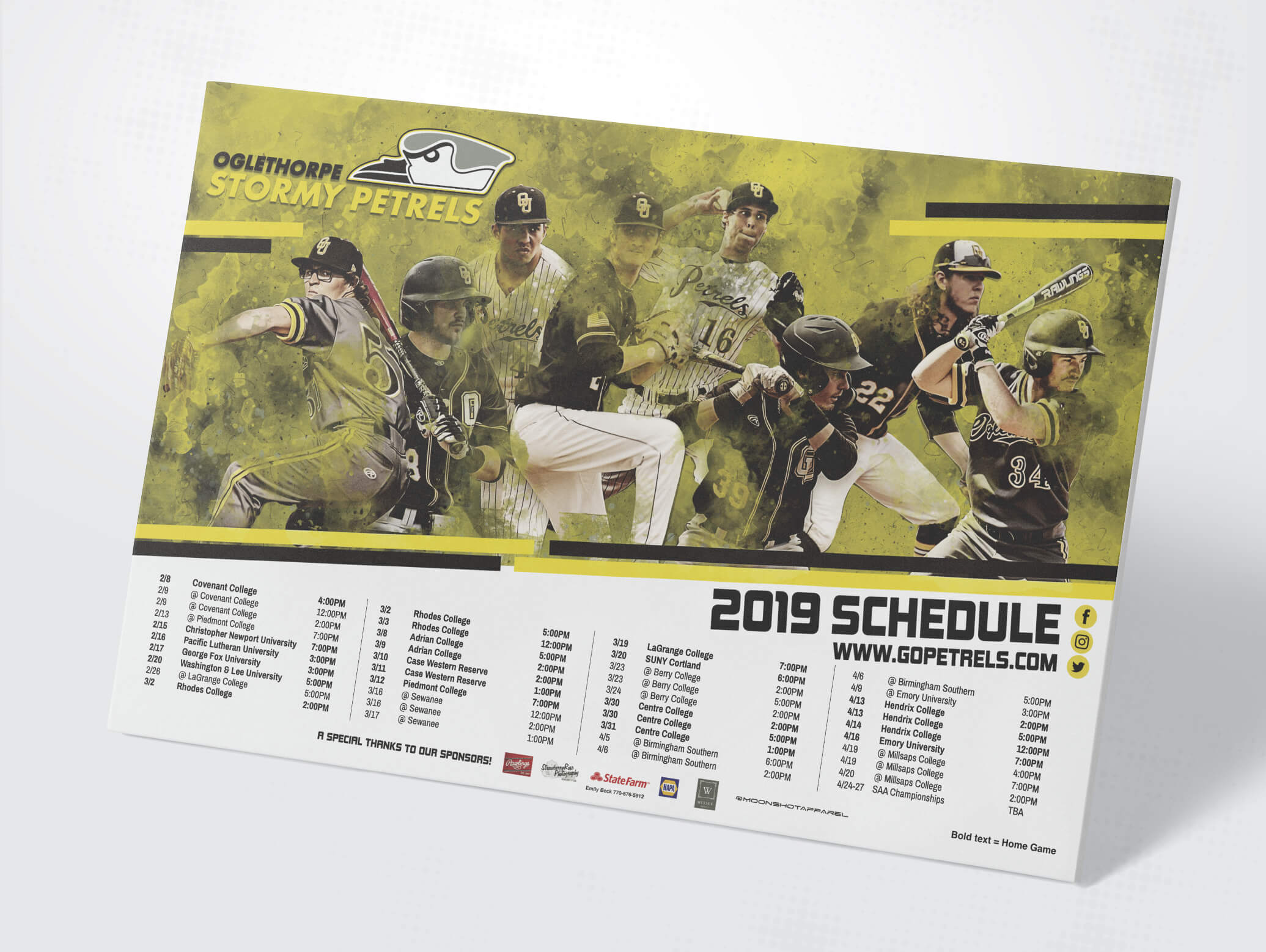 oglethorpe university baseball schedule poster